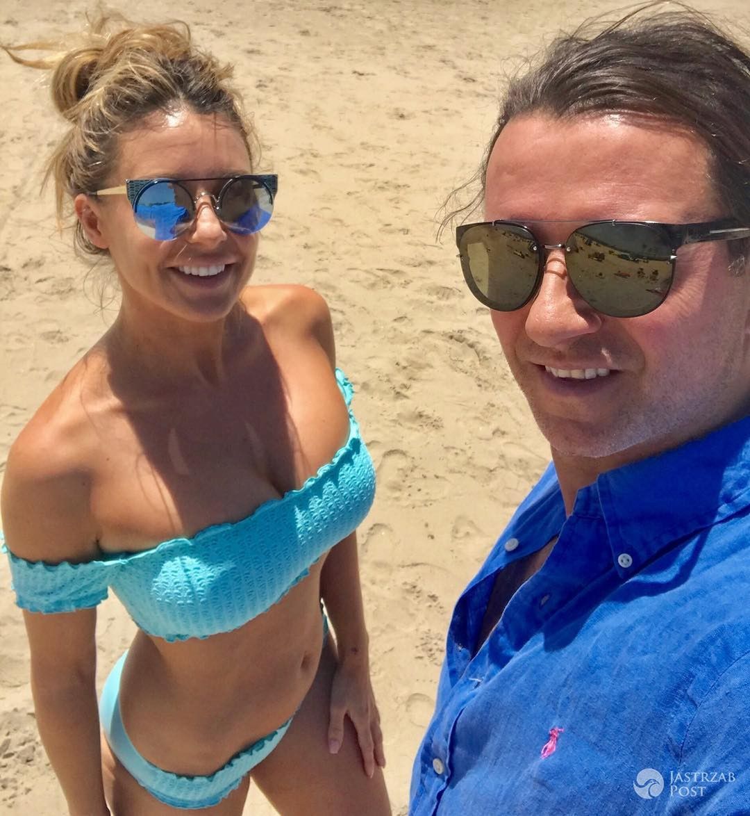 Małgorzata Rozenek w błękitnym bikini