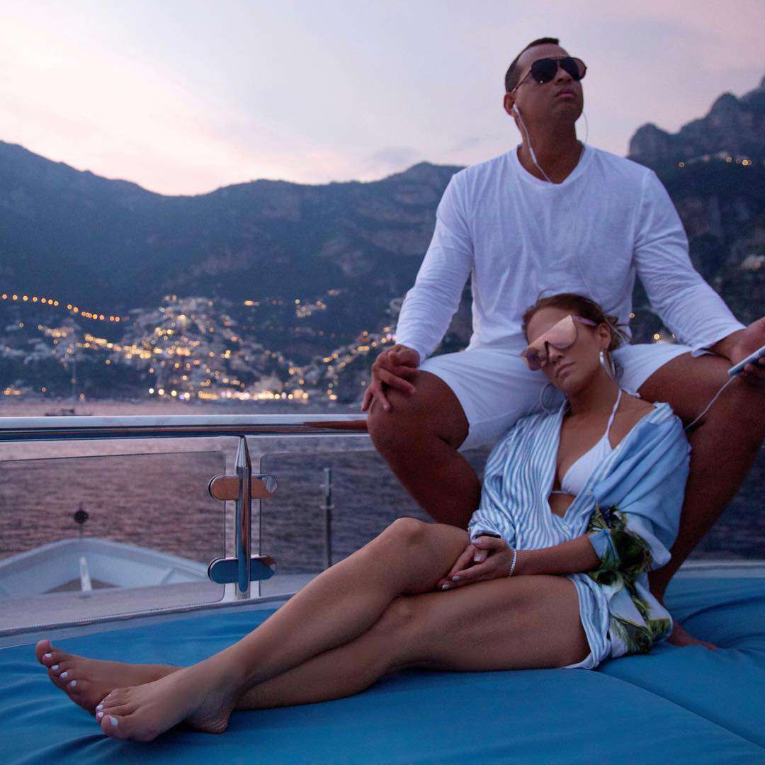 Jennifer Lopez z Alexem Rodriguezem na Capri