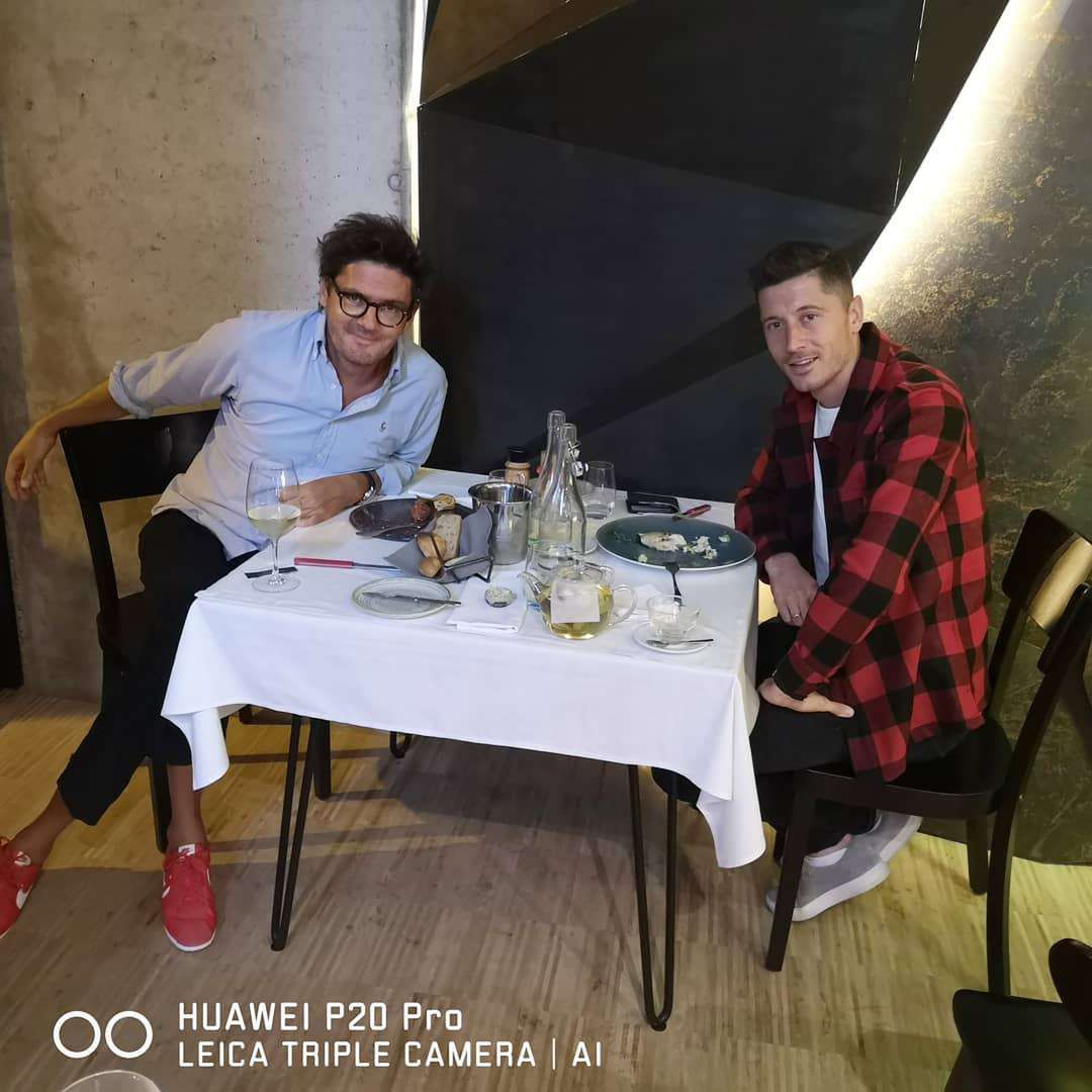 Kuba Wojewódzki i Robert Lewandowski na after party