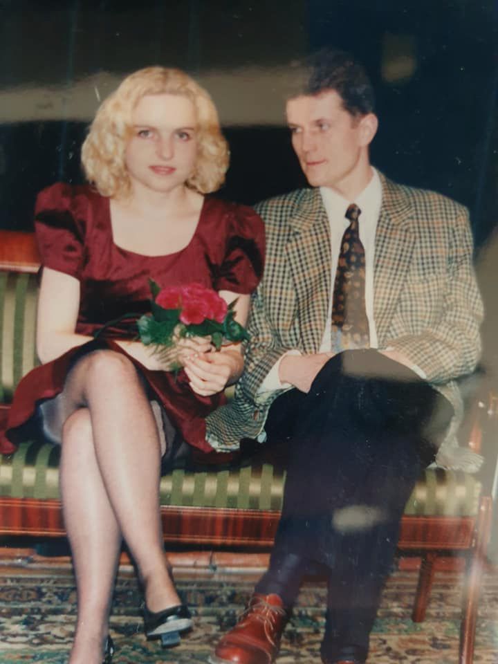 Katarzyna Bosacka z mężem podczas ślubu