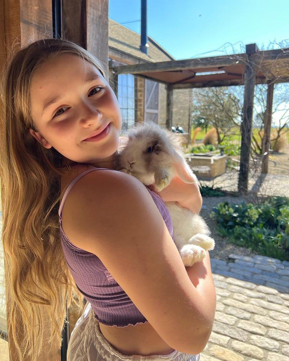Harper Beckham z króliczkiem