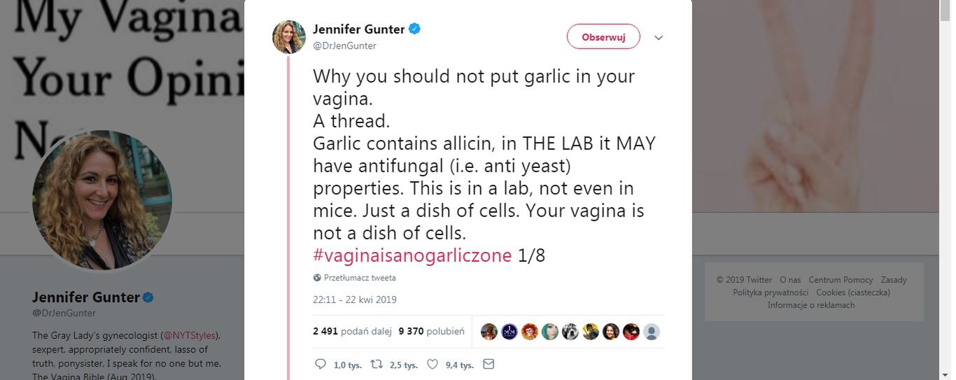 Jennifer Gunter rozprawia się z mitami o domowym leczeniu infekcji intymnych