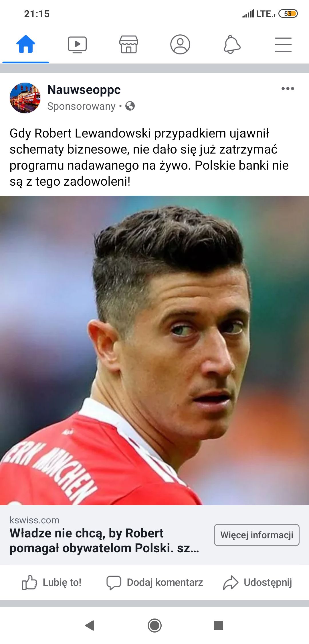 Kolejny wysyp artykułów o Lewandowskim (Facebook, fot. Barnaba Siegel)