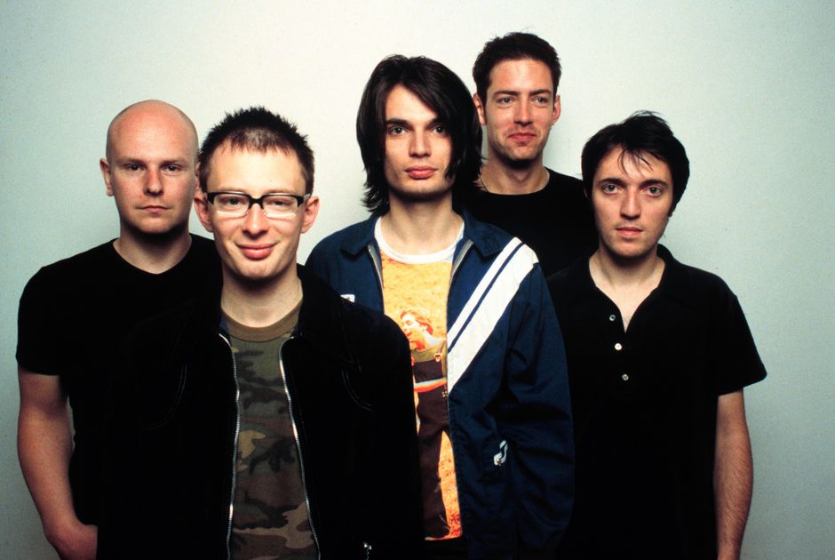 Radiohead w 1997 podczas sesji do albumu "OK Computer"
