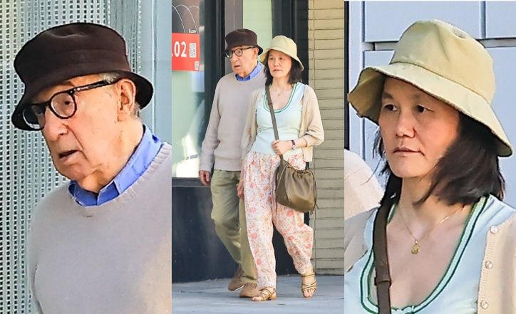 Woody Allen zmierza z żoną Soon-Yi do restauracji