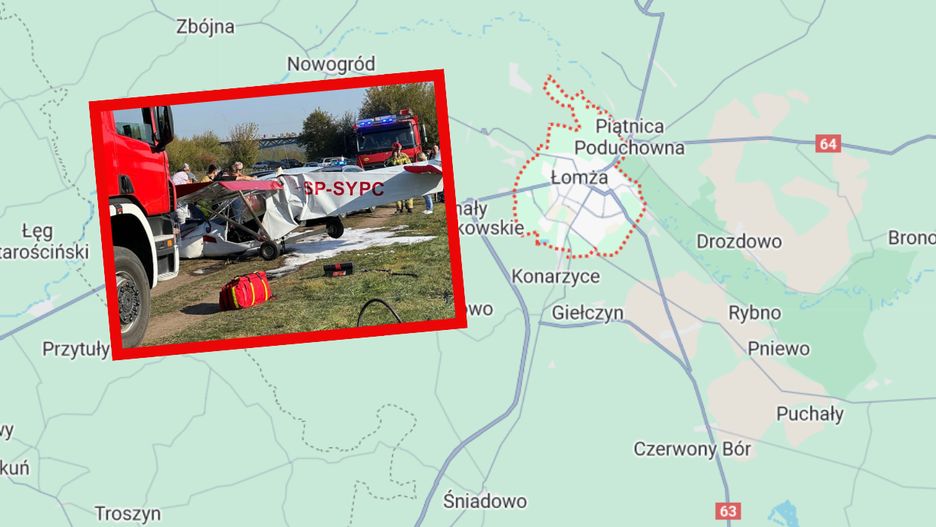 Wypadek w Łomży podczas zawodów  lotniczych
