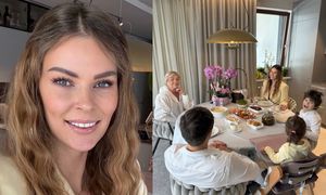 RZADKI WIDOK: Małgorzata Tomaszewska zasiadła do wielkanocnego stołu w towarzystwie mamy, dzieci i NARZECZONEGO (FOTO)