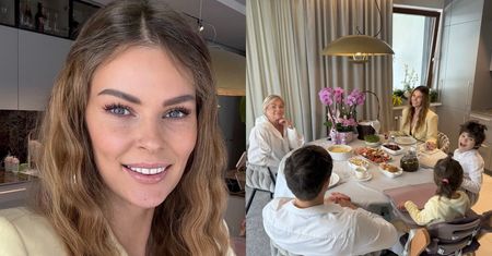 RZADKI WIDOK: Małgorzata Tomaszewska zasiadła do wielkanocnego stołu w towarzystwie mamy, dzieci i NARZECZONEGO (FOTO)