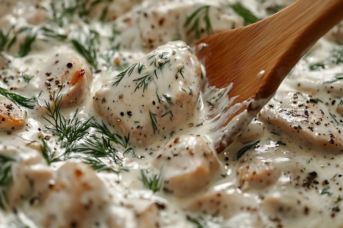Chicken fillet in aromatic dill sauce