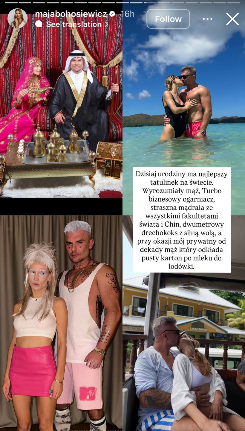 Maja Bohosieiwcz składa życzenia mężowi