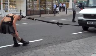 Wyczyn Polki w Londynie. Wzięła furgonetkę "na hol"