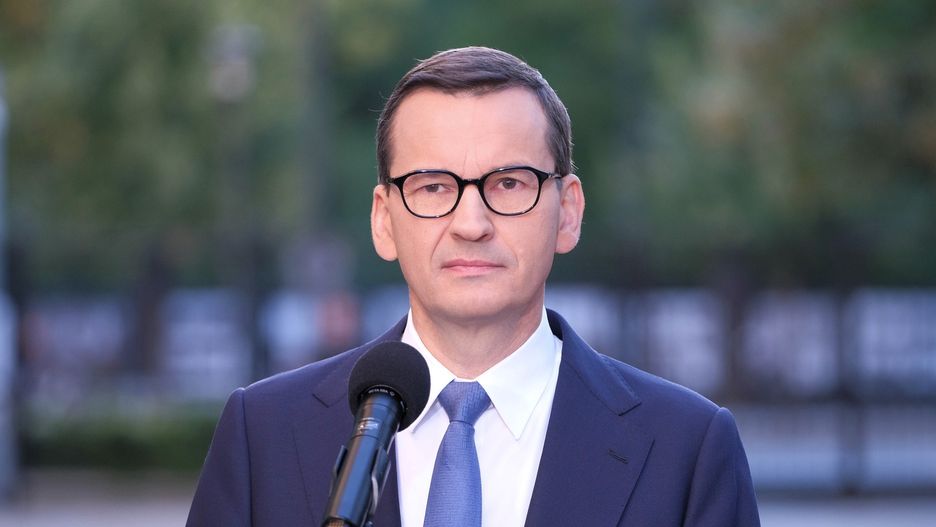 Premier Mateusz Morawiecki podczas konferencji prasowej 