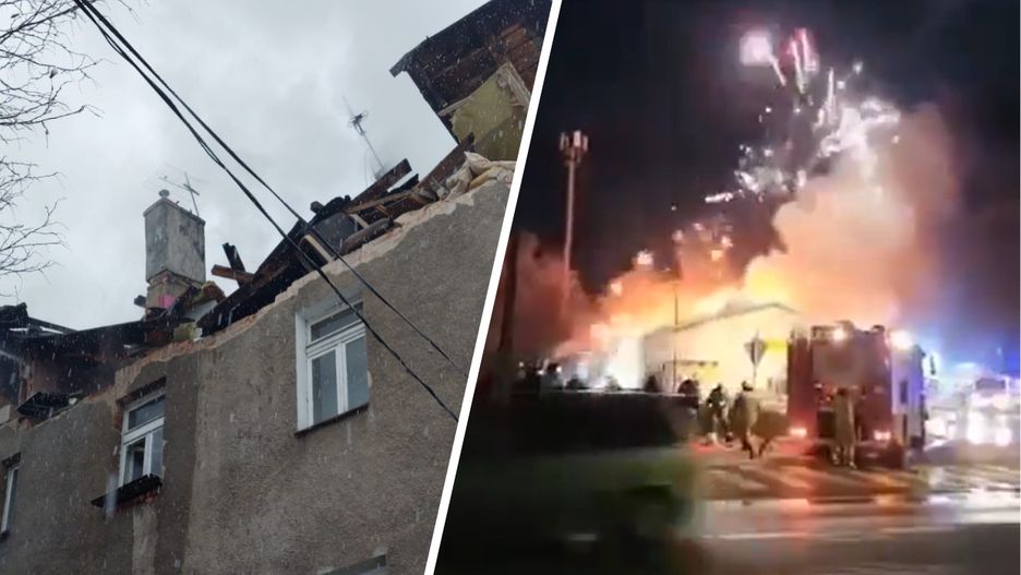 Wybuch gazu na Dolnym Śląsku / Pożar marketu w Wielkopolsce 