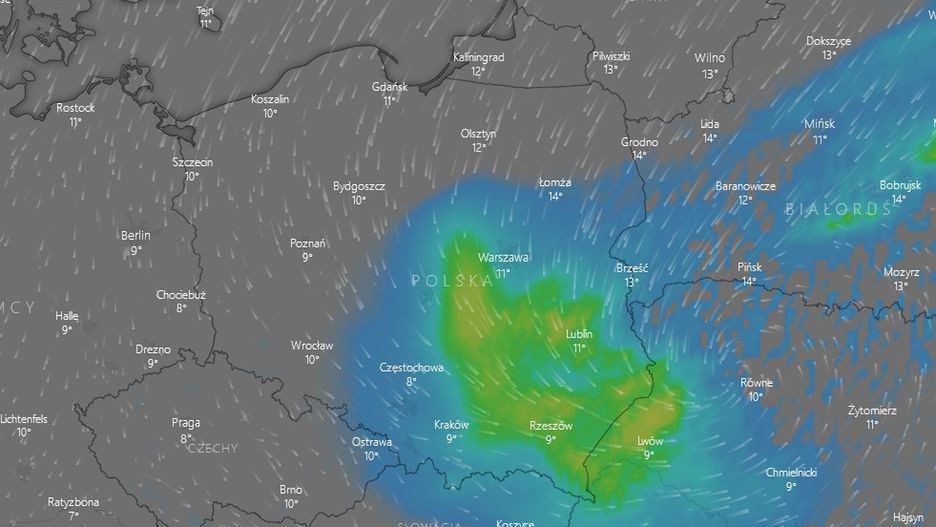 Mapa pokazuje, gdzie należy spodziewać się burz w najbliższy weekend