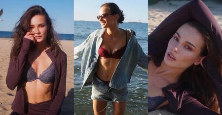 Zmysłowa Natalia Szroeder pręży się na plaży w bieliźnie. Petarda? (ZDJĘCIA)