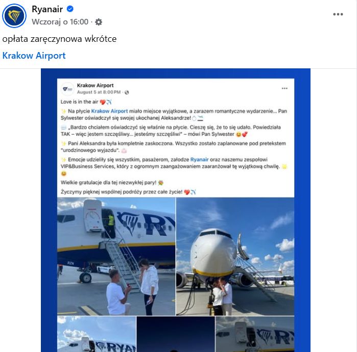 Przewoźnik skomentował zdjęcie z krakowskiego lotniska