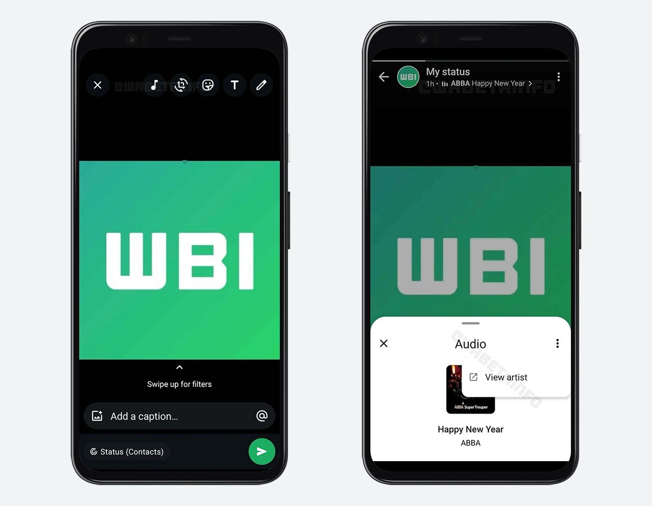Adding music to WhatsApp statuses