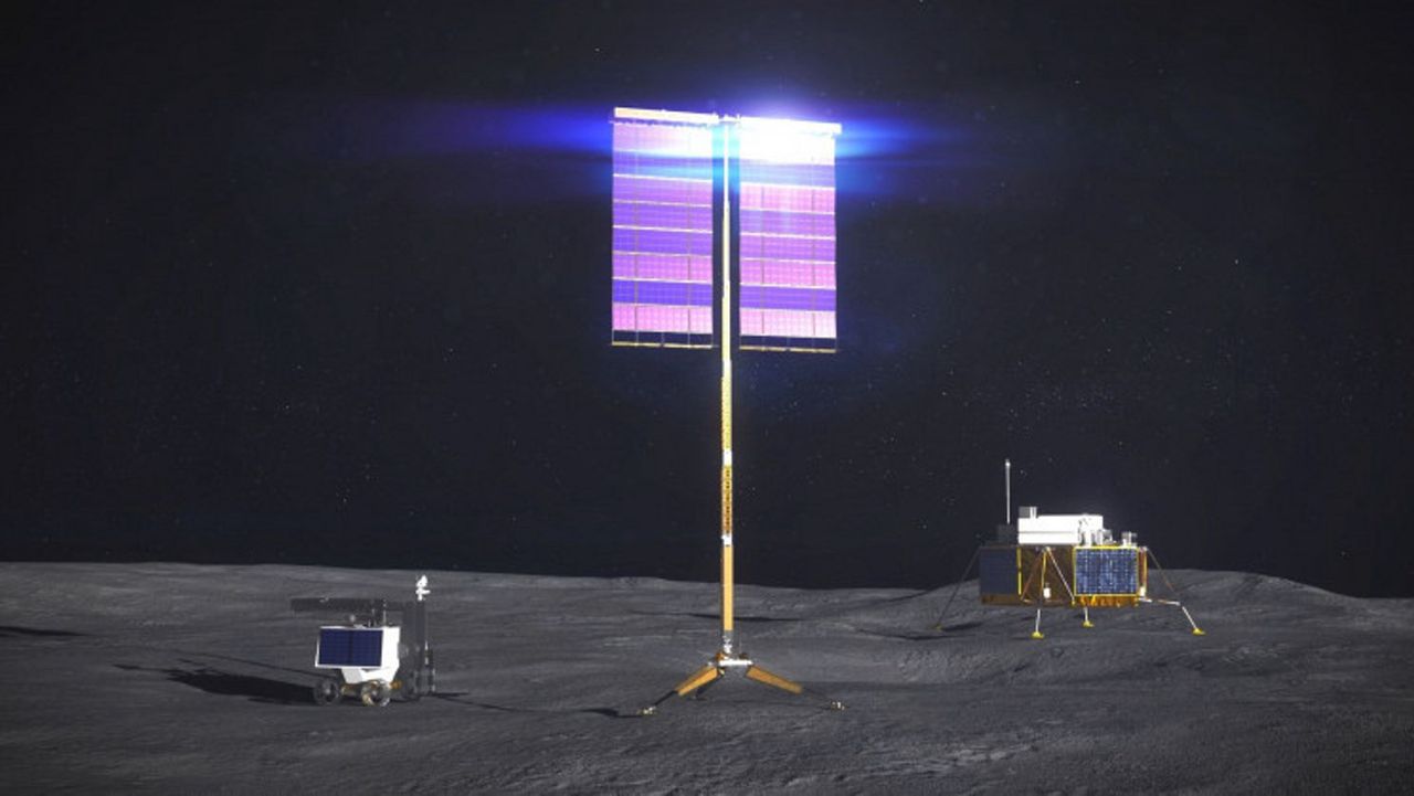 NASA zdradza plany dotyczące zrównoważonych źródeł energii na Księżycu - Panele słoneczne na Księżycu - wizualizacja