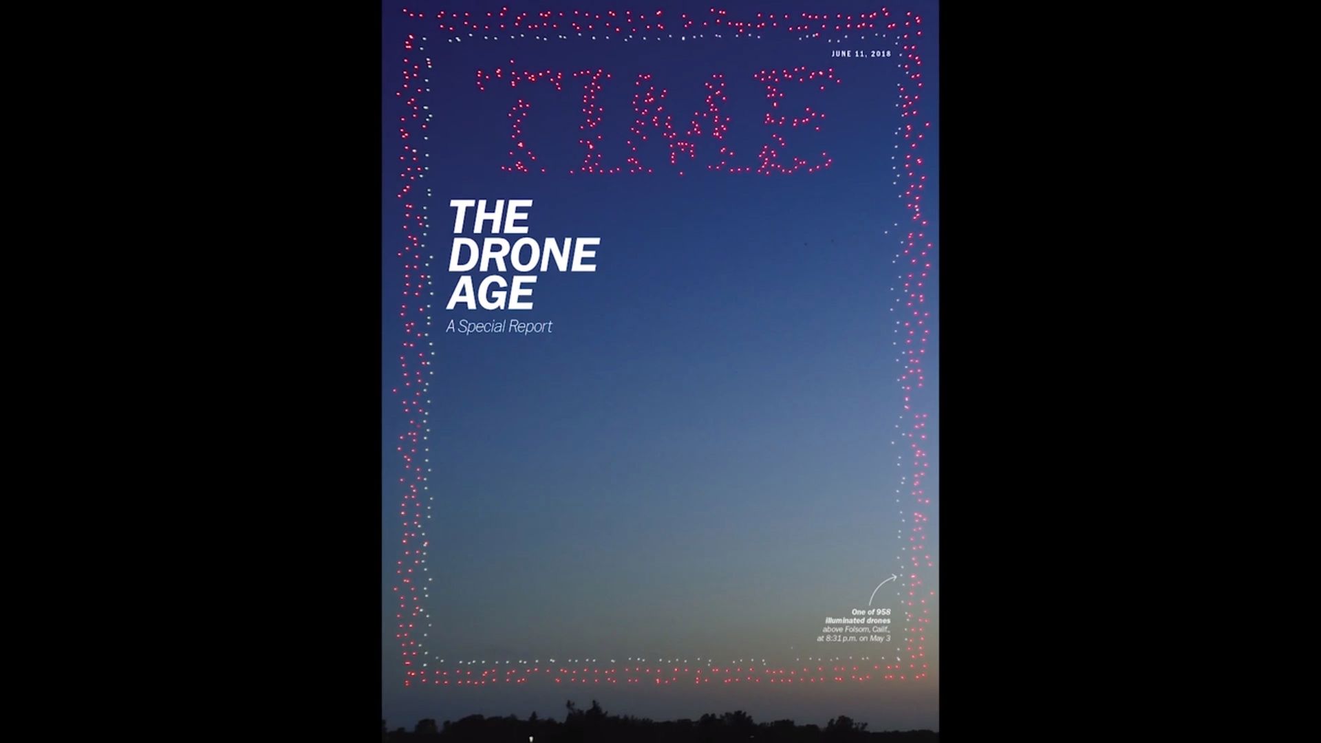 Prawie 1000 świecących dronów pojawiło się na najnowszej okładce magazynu Time 4