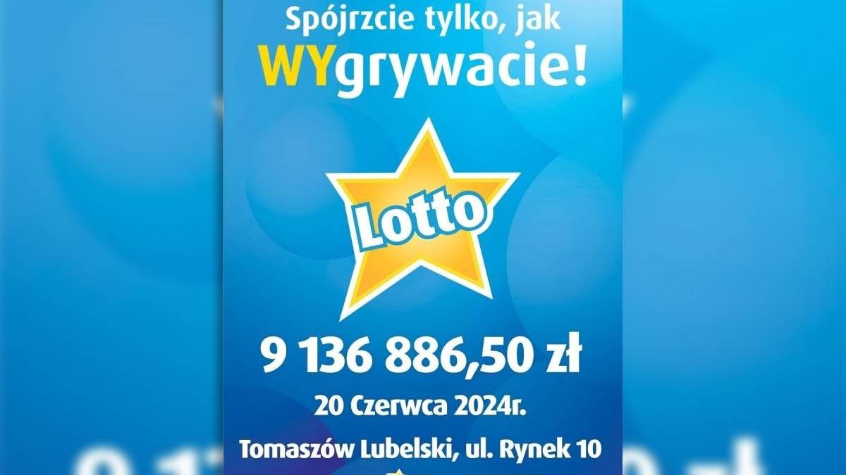 grafika wygrana w Lotto Tomaszów Lubelski czerwiec 2024