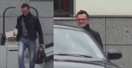 Cezary Pazura wychodzi z siłowni