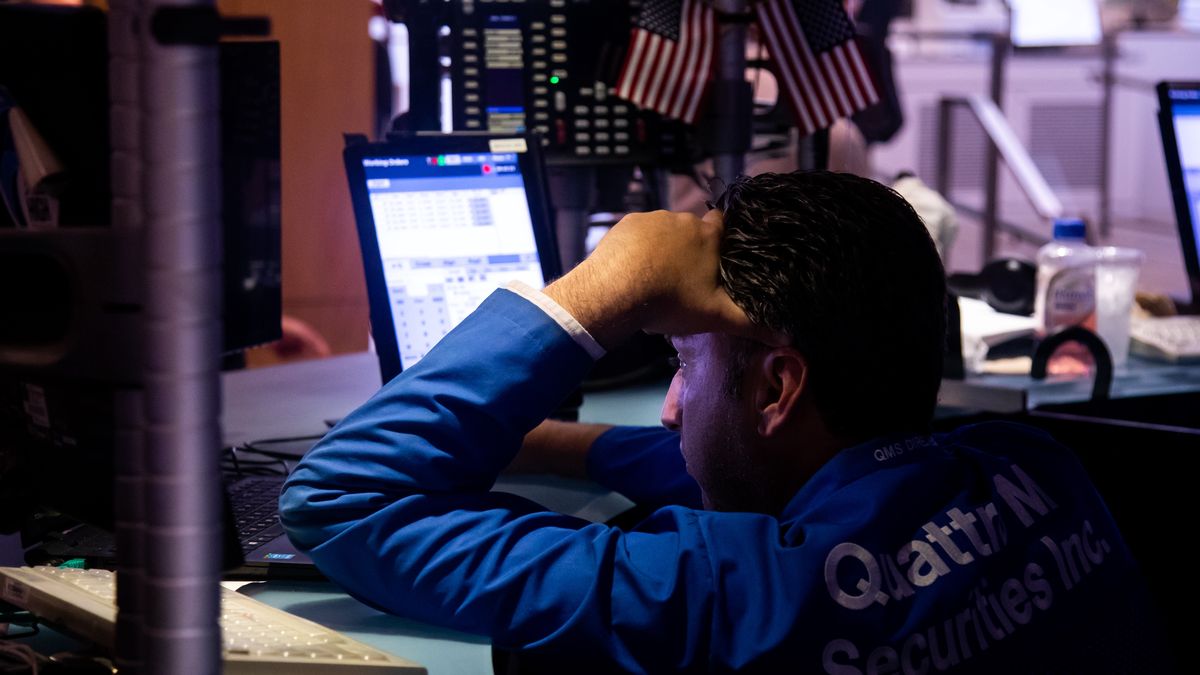 A trader works on the floor of the New York Stock Exchange (NYSE) in New York, U.S., on Monday, June 27, 2022. Money managers betting on a sustained global rebound will be left sorely disappointed in the second half of this crushing year as a protracted bear market looms, even if inflation cools. Photographer: Michael Nagle/Bloomberg via Getty Images