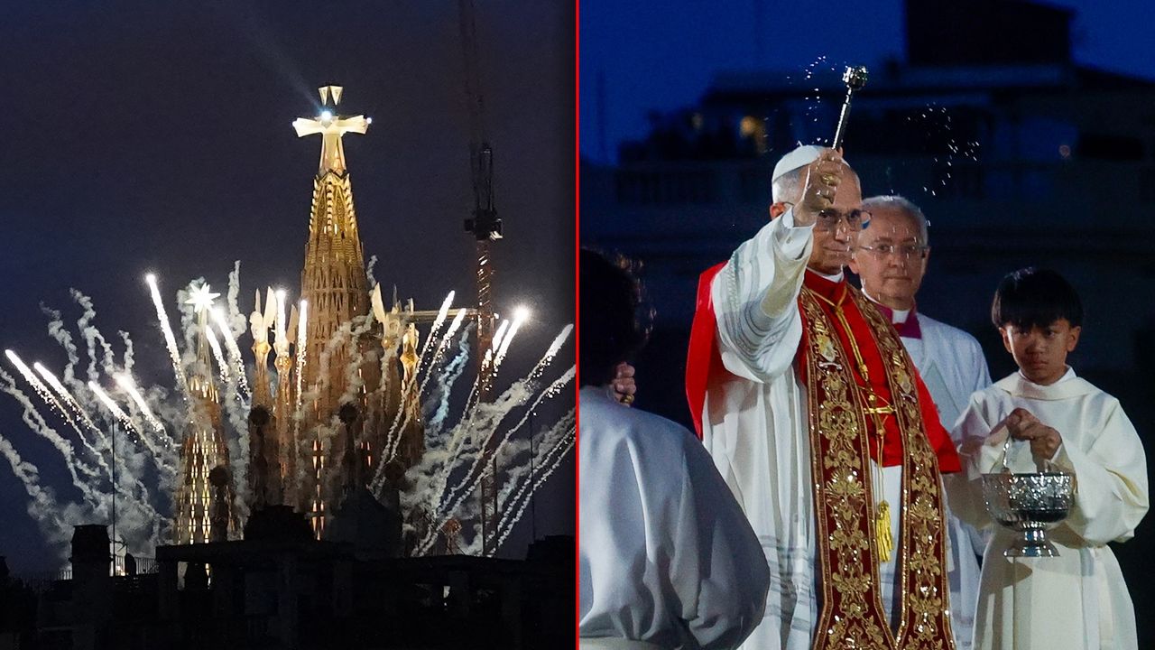 Fajerwerki i rozświetlona świątynia. Tak przyjęli papieża w Barcelonie