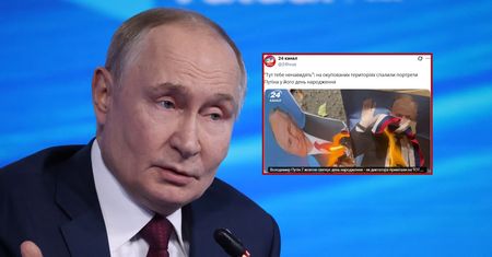 "Prezent" na urodziny dla Putina. Spalili jego portrety