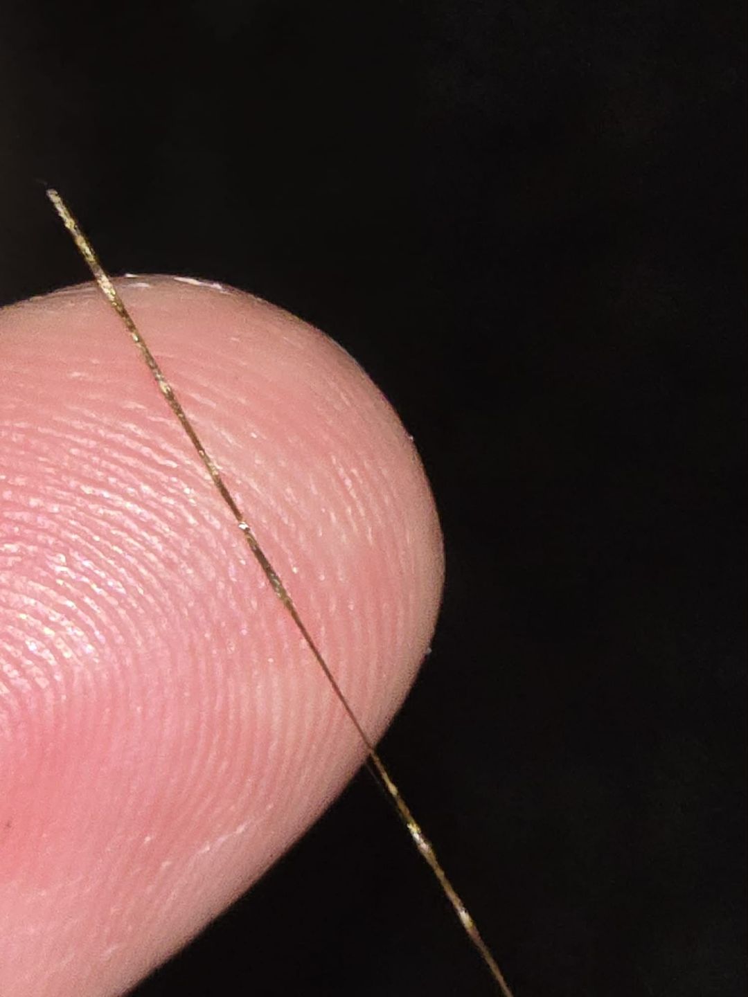 Włos Pele na opuszku palca