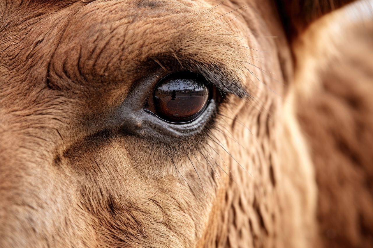 A camel's eye up close