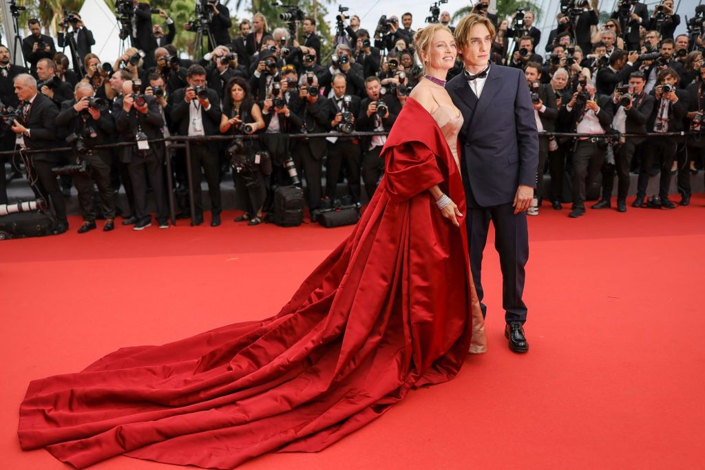 Uma Thurman z synem w Cannes