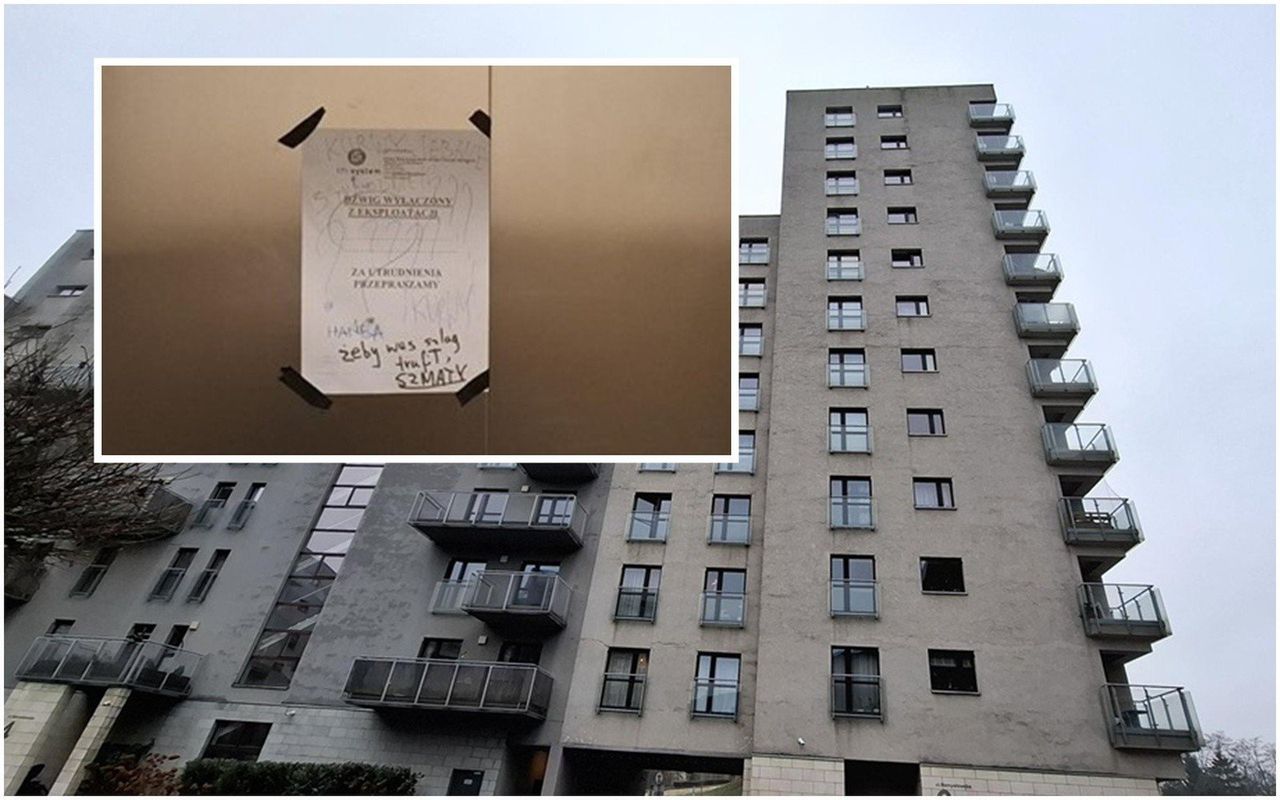 Wrocław: Winda w 11-piętrowcu nie działa już trzeci tydzień. Nie podoba się wchodzenie schodami? Trzeba było kupić mieszkanie na parterze!