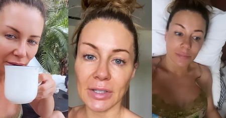 Zaspana Małgorzata Rozenek wita się z fanami w piżamce ze słonecznego Meksyku: "JESTEŚMY TUTAJ W PRACY"