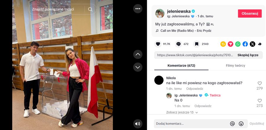 Jeleniewska o wyborach