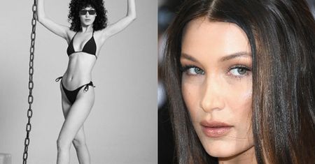 Bella Hadid w bikini pozuje z łańcuchem