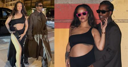 Rozgogolona Rihanna świeci ciążowym brzuchem na randce z ASAP Rockym w Cannes