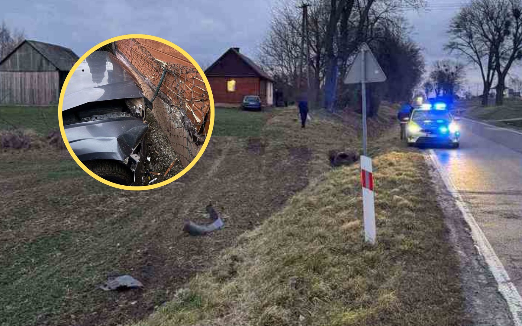 Zasnął za kierownicą. Obudził się, gdy wjechał w dom