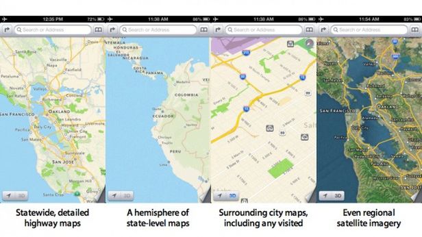 Mapy iOS-a 6 idealne do pracy offline? 1