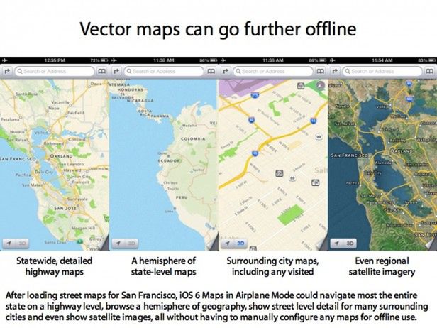 Mapy iOS-a 6 idealne do pracy offline?