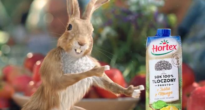 Matka Natura z zającem Marianem reklamuje nowe soki tłoczone Hortex (wideo)