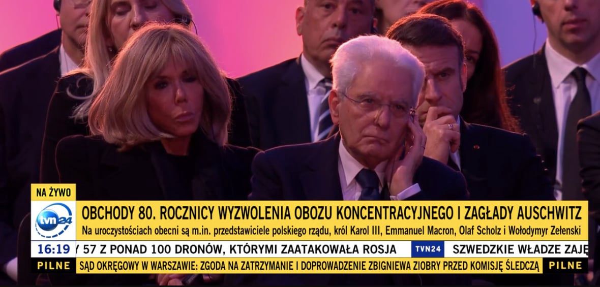Emmanuel i Brigitte Macron podczas obchodów