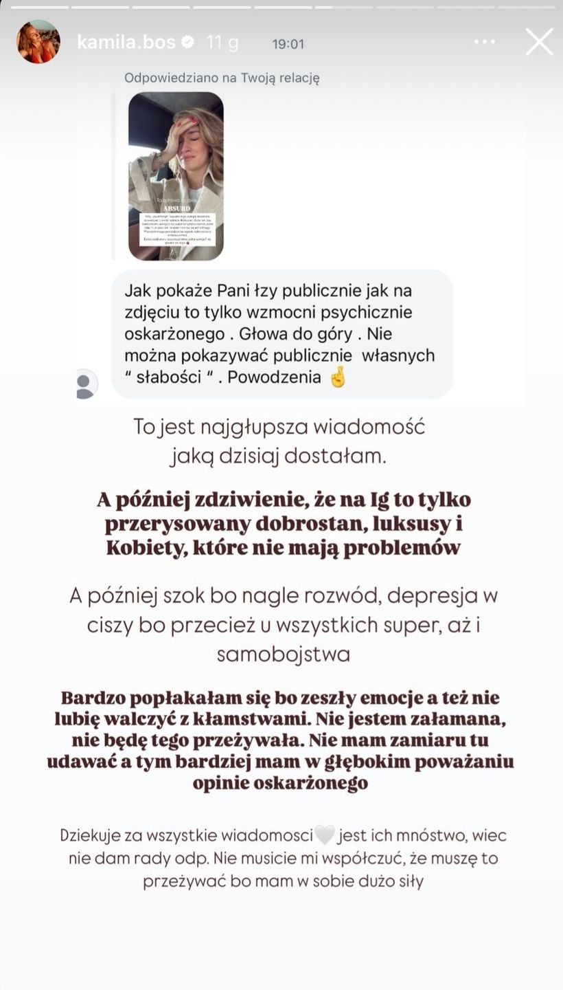 Kamila Boś o rozprawie sądowej