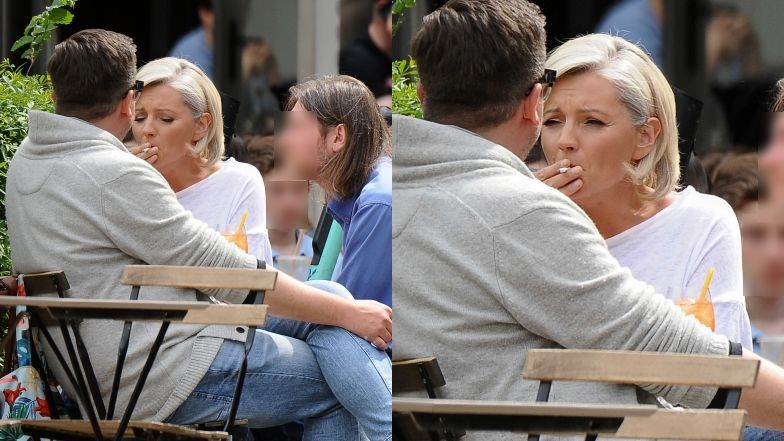 Dorota Szelągowska pali papierosy na Placu Zbawiciela
