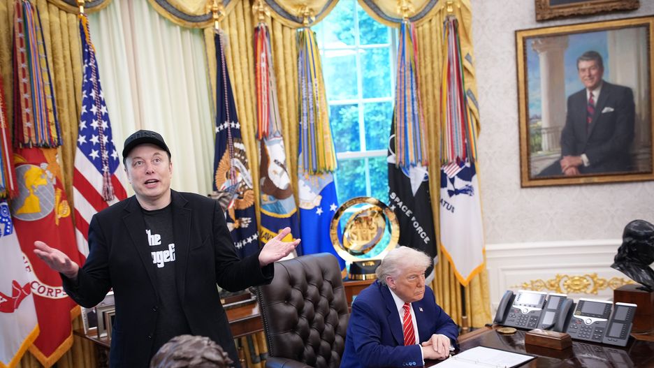 WASHINGTON, DC - MAY 30: Tesla CEO Elon Musk speaks alongside U.S. President Donald Trump to reporters in the Oval Office of the White House on May 30, 2025 in Washington, DC. Musk, who served as an adviser to Trump and led the Department of Government Efficiency, announced he would leave his role in the Trump administration to refocus on his businesses.  (Photo by Kevin Dietsch/Getty Images)