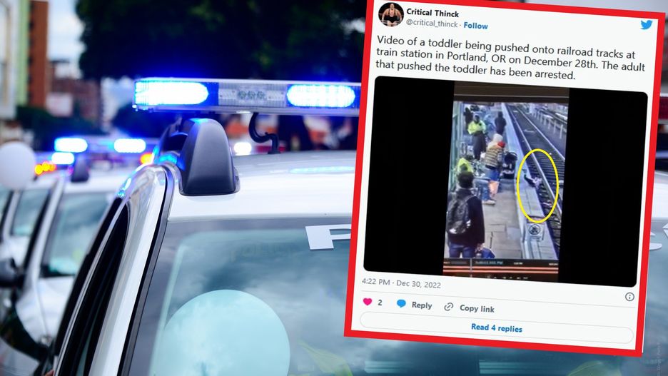 Bezdomna wypchnęła dziecko na tory kolejowe