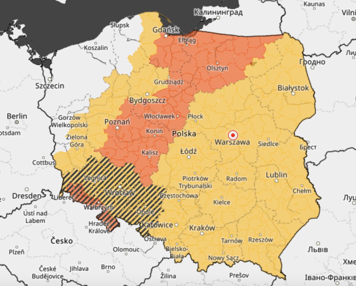 W których regionach kraju można się spodziewać burz?