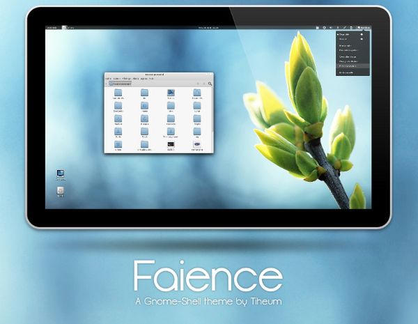 Faience GNOME-Shell (by tiheum.deviantart.com)