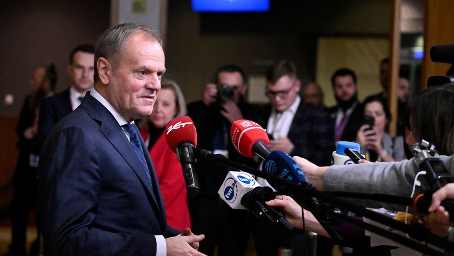 Donald Tusk w Brukseli
Poland's Prime Minister Donald Tusk speaks to the press following a meeting at the EU headquarters in Brussels on December 19, 2024. (Photo by JOHN THYS / AFP)
JOHN THYS