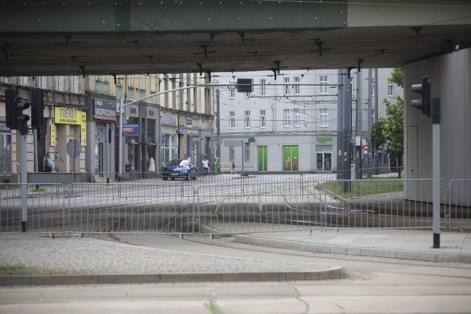 Zamknięta estakada w Chorzowie 
