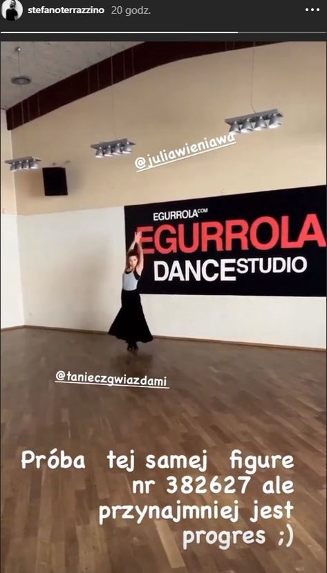 Julia Wieniawa pracuje nad figurami pasodoble.